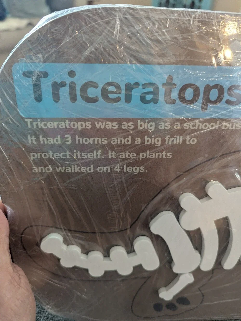 NEW SEALED:  Dinosaur Wooden Puzzle Set T-REX, TRICERATOPS 2 Sided
